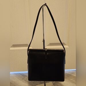 Shoulder Bag - Black leather